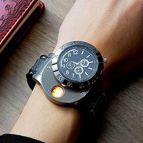🔥⌚ Military USB Lighter Watch for Men – Windproof, Rechargeable & Stylish Gift 🎁