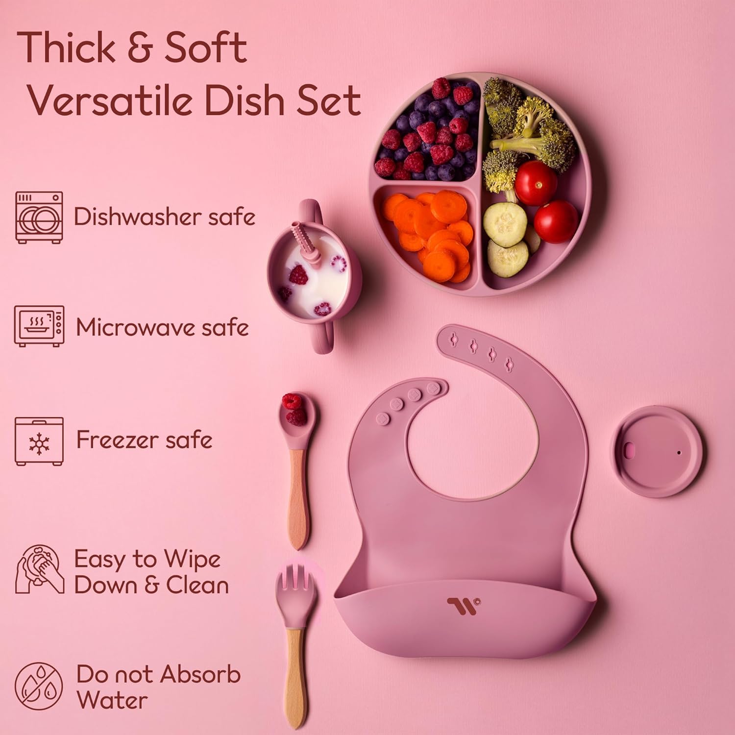 🥄 7-Piece Silicone Baby Cutlery Set – Safe Feeding Kit for Toddlers 👶 BPA-Free